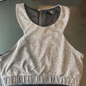 Gray razor back crop top